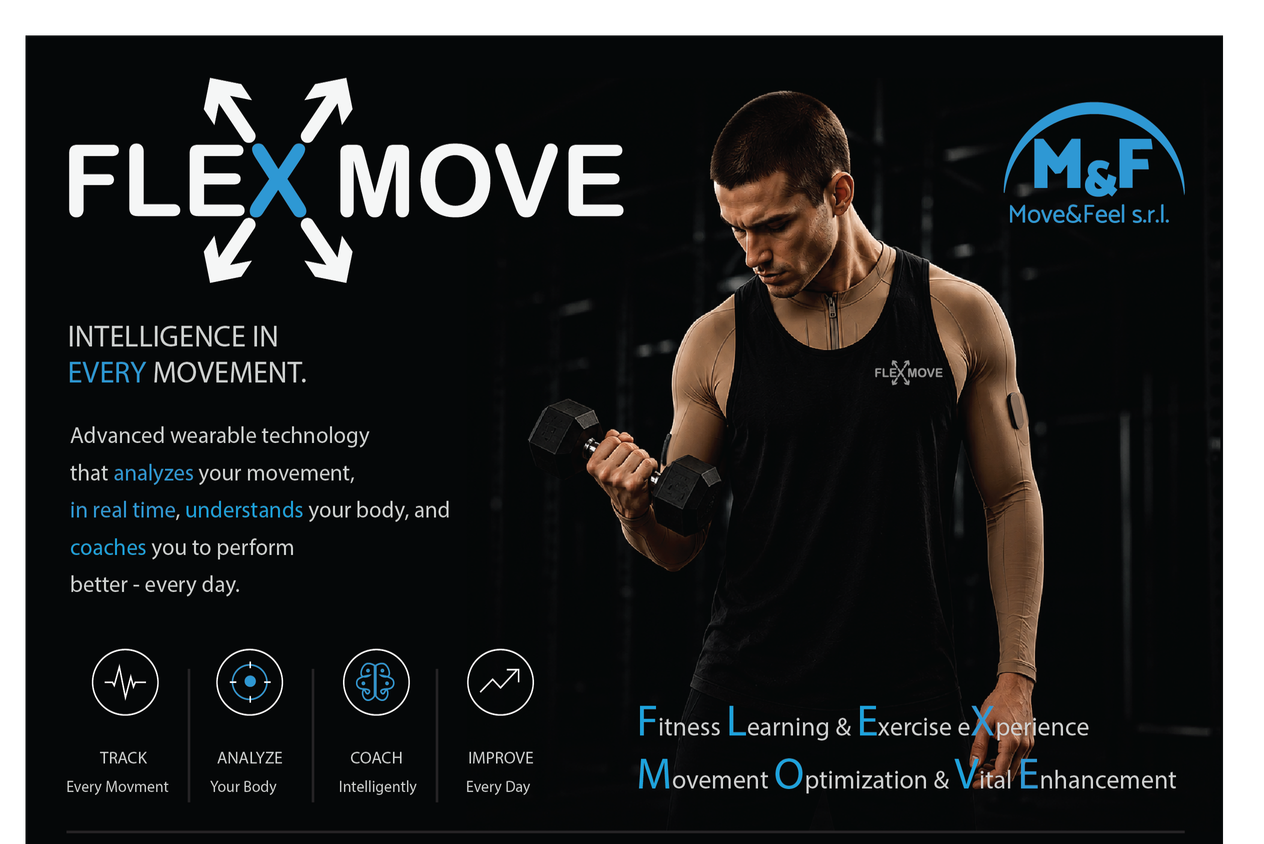 FLEX-MOVE concept garment showing the connected wearable training shirt